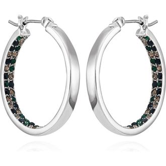 Vince Camuto Inside Out Crystal Pav&eacute; Hoop Earrings in Silver Tone at Nordstrom Rack