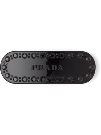 Prada Fermaglio con cristalli - Nero