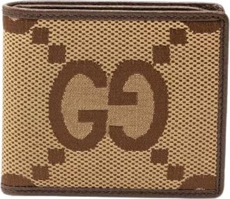 Gucci Pre-owned Wallets, female, Brown, Size: ONE SIZE Pre-owned Jumbo GG Canvas Leather Wallet