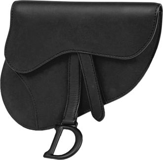 Dior Black Leather Fanny Pack Saddle Bag (Pre-Owned)