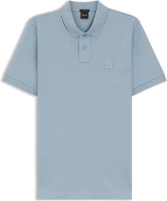 BOSS Stretch-cotton slim-fit polo shirt with logo patch
