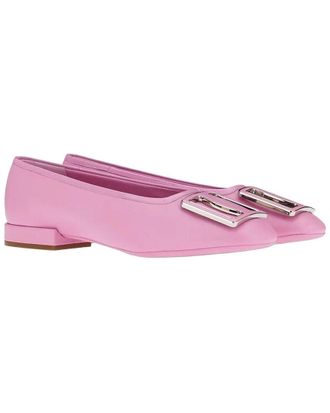 Ferragamo Brush Stroke Leather Ballet Flat
