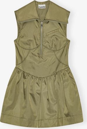 Ganni Dress in Green Nylon - Size 32 Beige