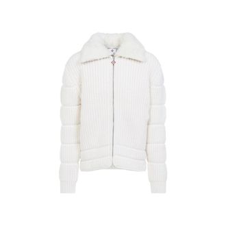 Casablanca Chunky Ribbed Knitted Jacket With Padded Detailing
