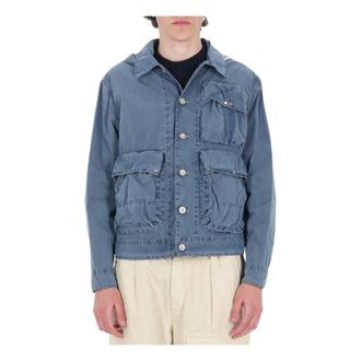 C.P. Company Denim Jackets, male, Blue, Size: XL 50 Fili Multi-Pocket Goggle Jacket