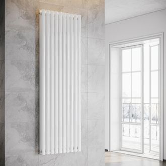 Sonni Sonni Radiador De Vertical Blanco Ovalado Radiador Centro Conexi&oacute;n Doble Capa 1800x593mm