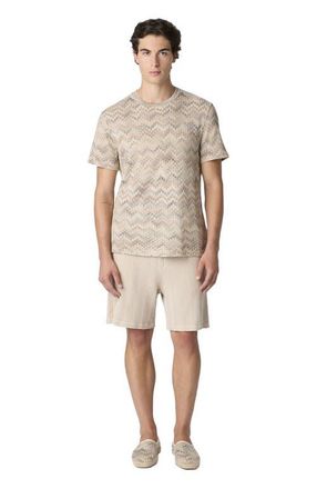 Missoni Crew-neck Cotton T-shirt With D&eacute;grad&eacute; Snake Pattern in Beige& White at Nordstrom, Size X-Large