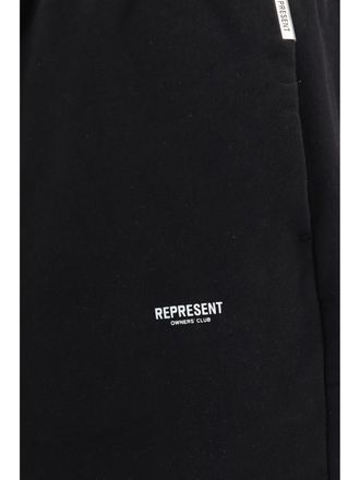 Represent Mens Sweatpants Micro Owners Club Jet Black Cotton Trousers
