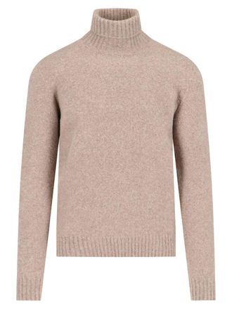 Drumohr Grey Turtleneck Textured Knit Sweater