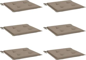 vidaXL Cojines De Silla De Jard&iacute;n 6 Uds Tela Oxford Taup&eacute; 50x50x3 Cm Vidaxl