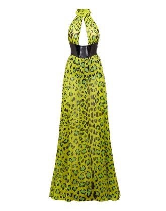 Philipp Plein Long Dress Leopard