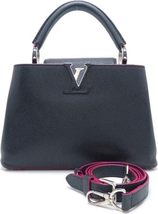 Louis Vuitton Tweedehands leren Louis Vuitton tassen - Dames - Vintage Handtas - Blauw - ONE Size - Leer - Vintage
