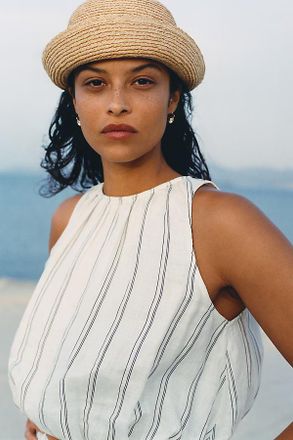 Wyeth Nyc Straw Pillbox Hat