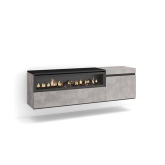 Skraut Home Skraut Home - Mueble Tv, Televisi&oacute;n, Muebles De Sal&oacute;n, Almacenaje, 150x45x35cm, Para Tv Hasta 65, Chimenea El&eacute;ctrica, Colgado, Suspendido, Estilo Mode
