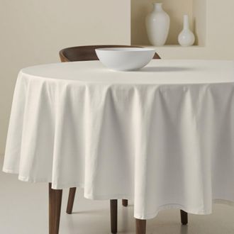 Muare Home Mantel redondo antimanchas 100% algod&oacute;n natural 190 cm