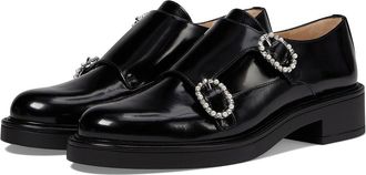 Stuart Weitzman Leighton Monk Strap Womens Flat Shoes Black : 9.5 M, Leather