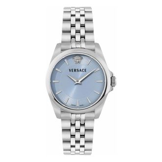Versace Vekta0226 Leren Armband - Dames - Accessoires - Grijs - Maat: ONE Size Leer