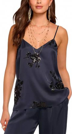 Ramy Brook Sandra Sequinned Camisole In Navy