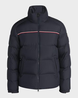 Moncler Men & apos;s Bouvaque Tricolor-Trim Down Jacket