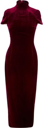 Rasario Red Velvet turtleneck midi dress Size XXS