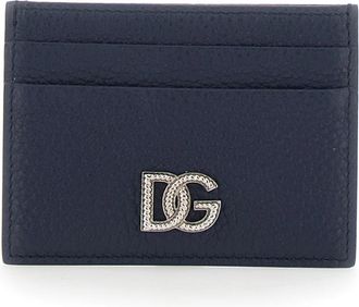 Dolce & Gabbana Card Holder - Heren - Portefeuilles - Blauw - ONE Size - Leer - Accessoires
