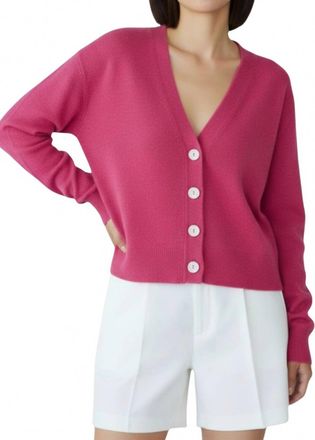Brodie Alani Cashmere Cardigan In Diva Pink