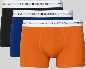 Tommy Hilfiger Slim Fit Trunks aus Baumwoll-Mix im 3er-Pack in Orange, Gr&ouml;&szlig;e XXL