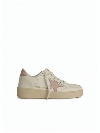 Golden Goose Smooth Leather Low-Top Sneakers With Subtle Beige Accents