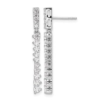 Diamond2Deal 14k White Gold 1 Ct Lab Grown Diamond Drop Dangle Earrings