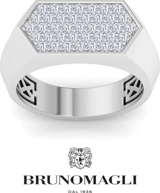 Bruno Magli Mens Lab Grown Diamond Cluster Ring In Sterling Silver