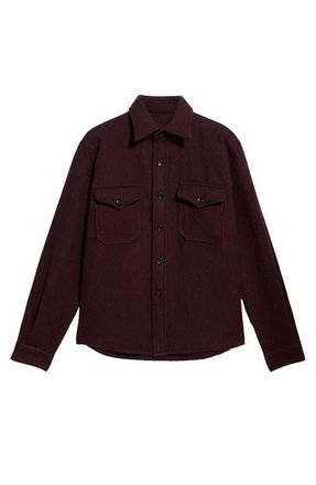 Fortela Kenny Wool Overshirt in Burgundy at Nordstrom, Size Small Eu