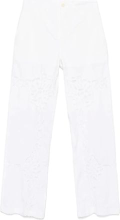 Marine Serre Pantaloni con inserti in pizzo - Bianco