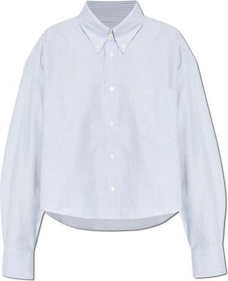 Ami Shirt met streepmotief - Dames - Overhemden - Blauw - S - Katoen - Overhemden