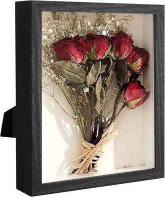 OEM Marco De Fotos 3d, 15 X 20 Cm, Marco De Madera Profundo Colocar Objetos, Caja Profunda Panel Acr&iacute;lico, Familiares (veta Madera Negra, 2 Unidades)