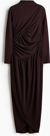 H&M Drapiertes Jerseykleid - Brown