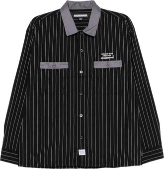 Neighborhood Camicia a righe con applicazione - Nero