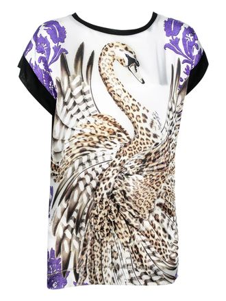 Cavalli swan-print top - White