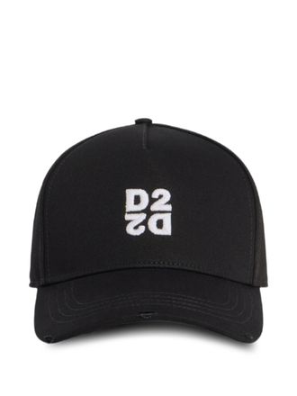 Dsquared2 Structured Black Baseball Cap Embroidered Logo