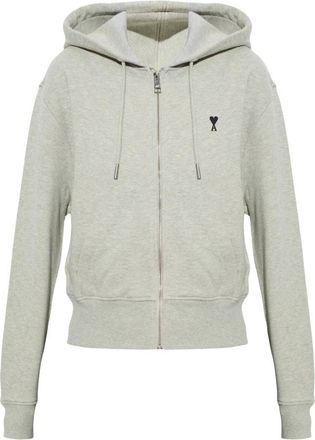 Ami Dames, Sweatshirts & Hoodies, Grijs, Maat: XS Katoen