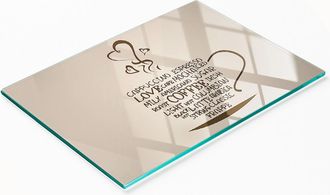 OEM Tabla De Servir De Cristal Para Cocina Con Gr&aacute;fico De Taza De Caf&eacute;, 80x52 Cm