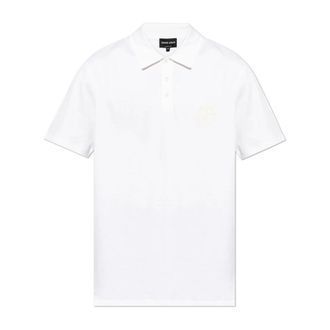 Giorgio Armani Polo Shirts, male, White, Size: 3XL Polo with embroidered logo