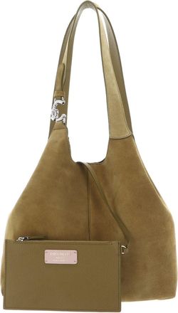 Coccinelle Leather shoulder bag C-Easy Suede Handbag Seagrass/Seagrass khaki