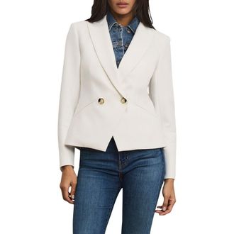 Veronica Beard Rickie Crop Dickey Jacket in Off White at Nordstrom, Size 14