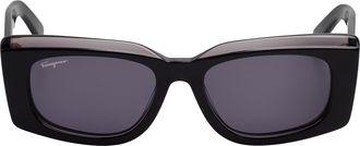 Ferragamo Womens Rectangular Acetate Sunglasses SF1079S - Black - One Size