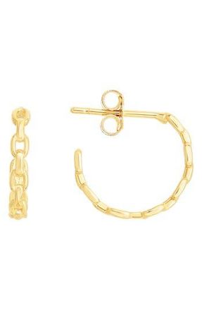 Karat Rush 14K Gold Chain Link Hoop Earrings in Yellow Gold at Nordstrom Rack