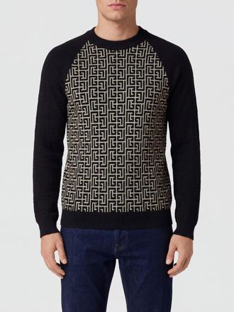 Balmain Maglia girocollo slim fit in misto cotone, lino e viscosa