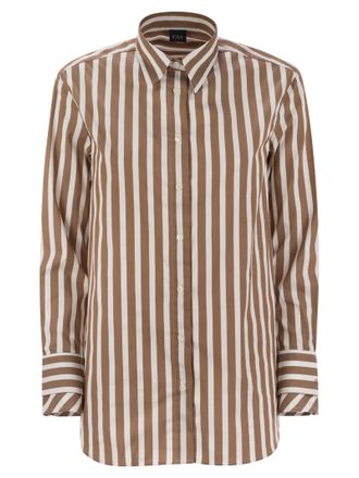 Fay normales gestreiftes Stretch -Baumwollhemd