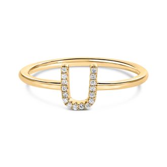House of Brilliance 10K Gold Diamond Accent Initial A-Z Ring