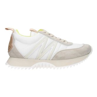 Moncler Sneakers, female, Multicolor, 8 UK, Beige Fabric Trainers, Casual Style