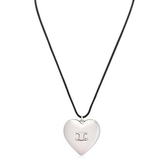 Celine Cur Triomphe Necklace In Brass With Gold Finish And Cotton